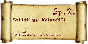 Szilágyi Kristóf névjegykártya