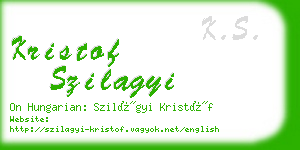 kristof szilagyi business card